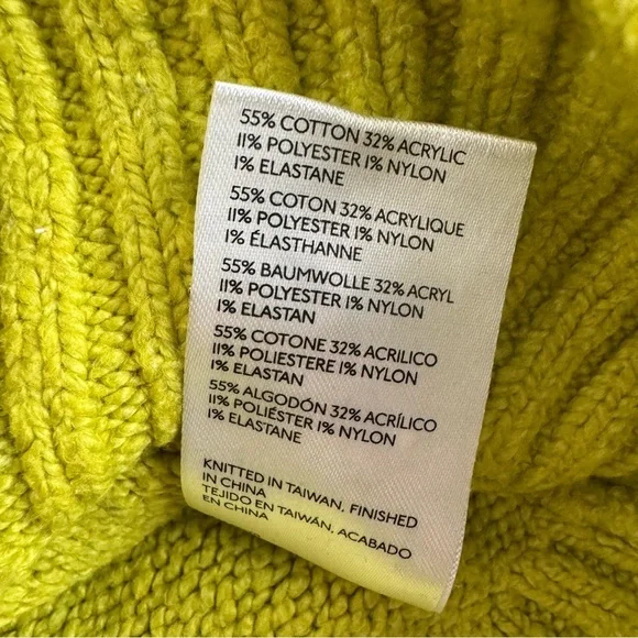 Maeve Anthropologie Lime Green Knit Sweater XXS Puff Sleeve Cropped Pullover - Picture 3 of 6